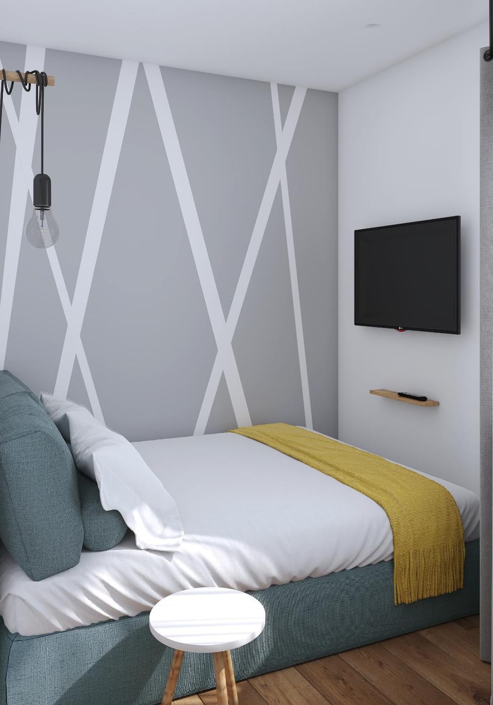 Bed, TV and multimedia, Photo of the whole room, Bedroom