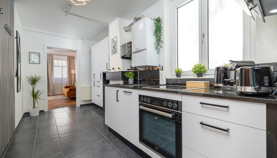 Kitchen or kitchenette, stove, kitchen