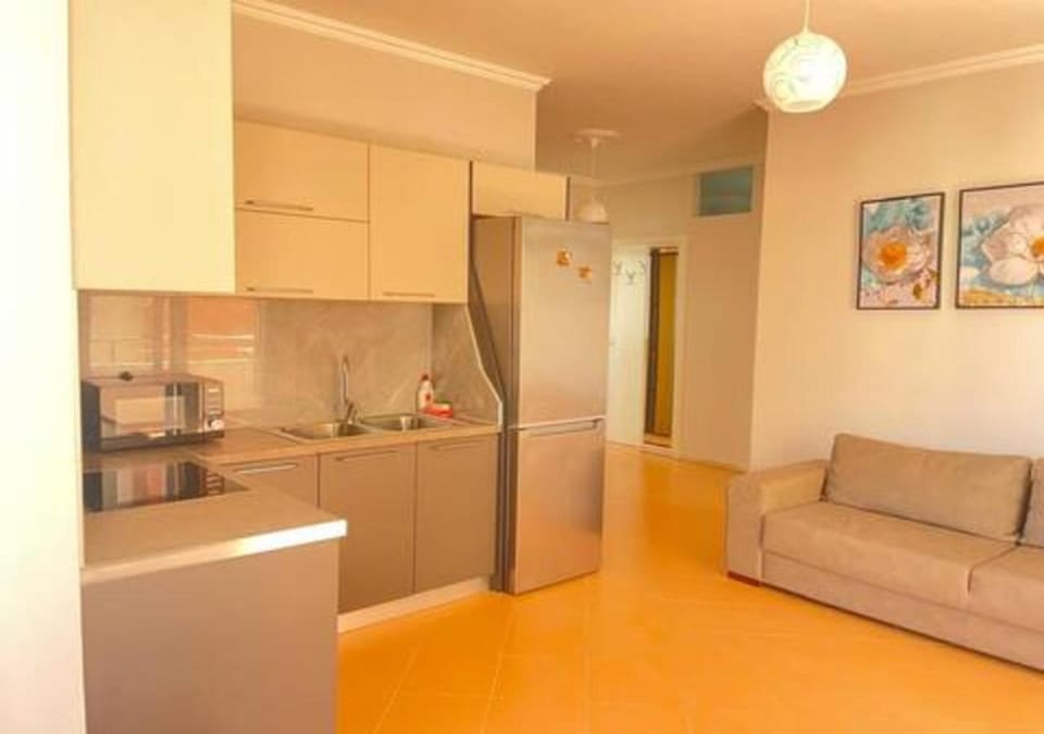 Kitchen or kitchenette, Living room, oven, stove