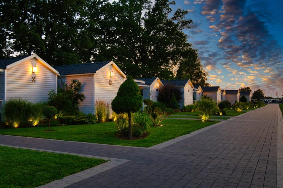 Natural landscape, Garden, Garden view, Sunset