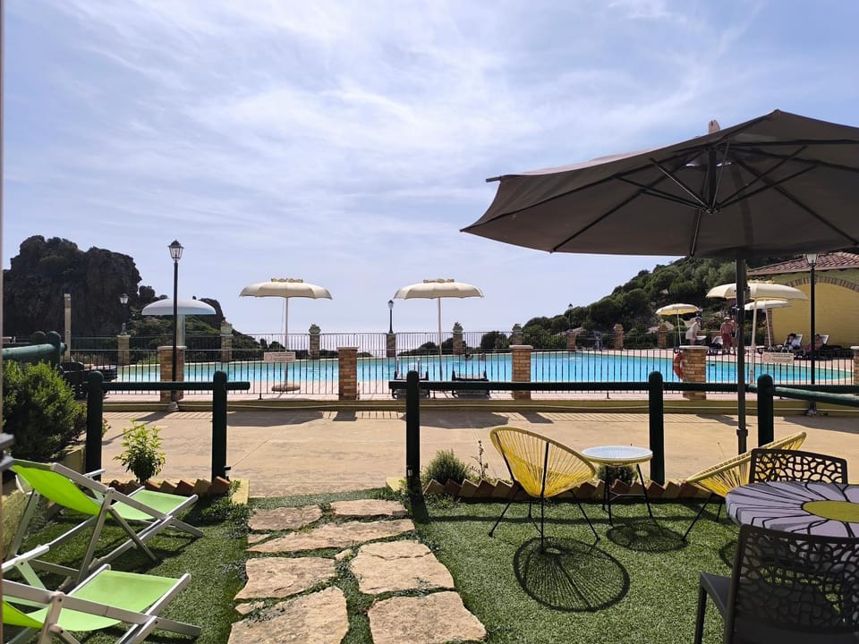 Patio, Garden, Pool view, Swimming pool, sunbed