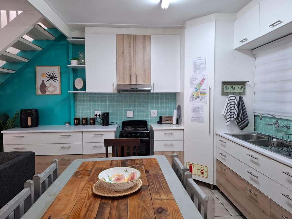 Dining area, stove, kitchen