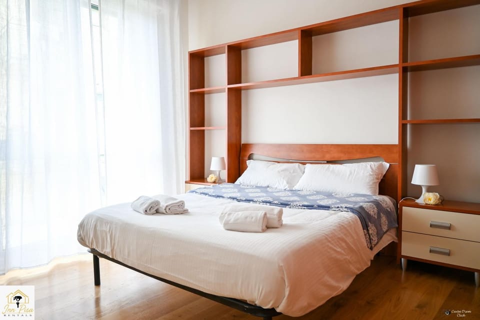 Bed, Photo of the whole room, Bedroom, towels, wardrobe