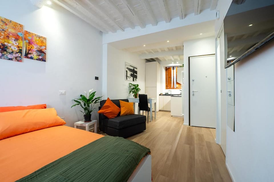Bed, TV and multimedia, Living room, Photo of the whole room, Seating area, Bedroom