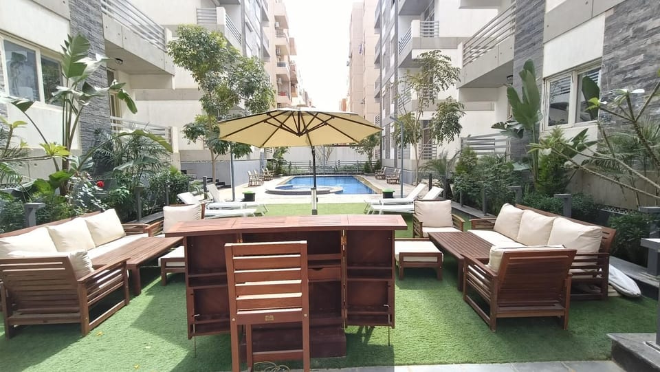 Garden, Pool view, Swimming pool, sunbed