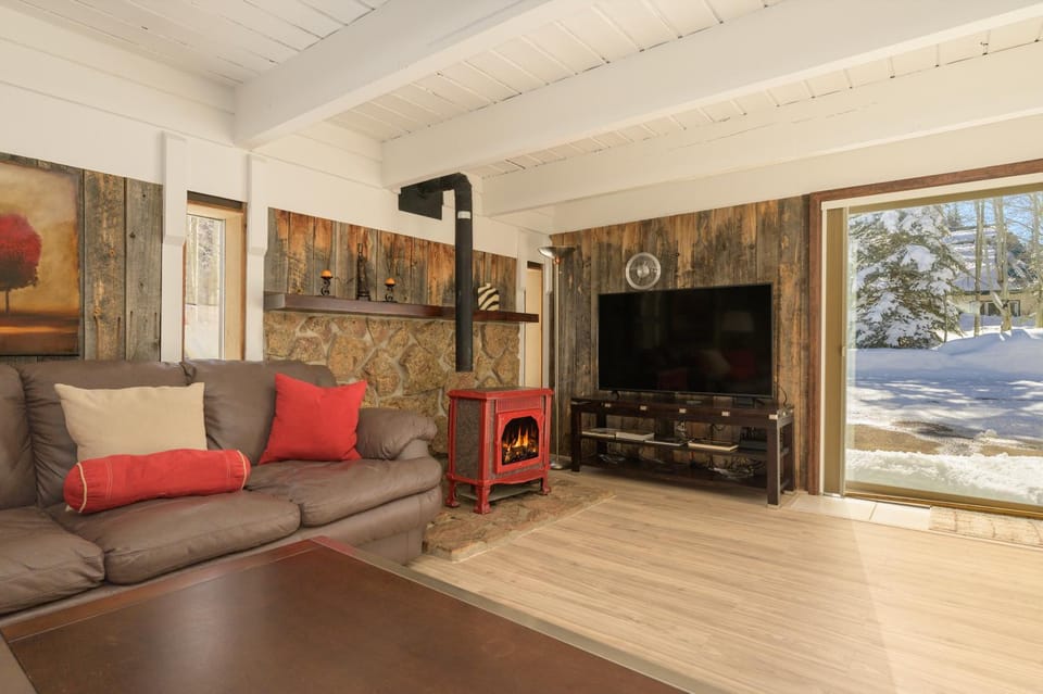 Day, Winter, TV and multimedia, Living room, fireplace, furniture