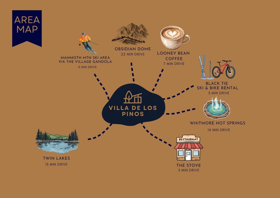 Villa De Los Pinos Year-Round Activities Nearby Shopping & Restaurants House in Mammoth Lakes