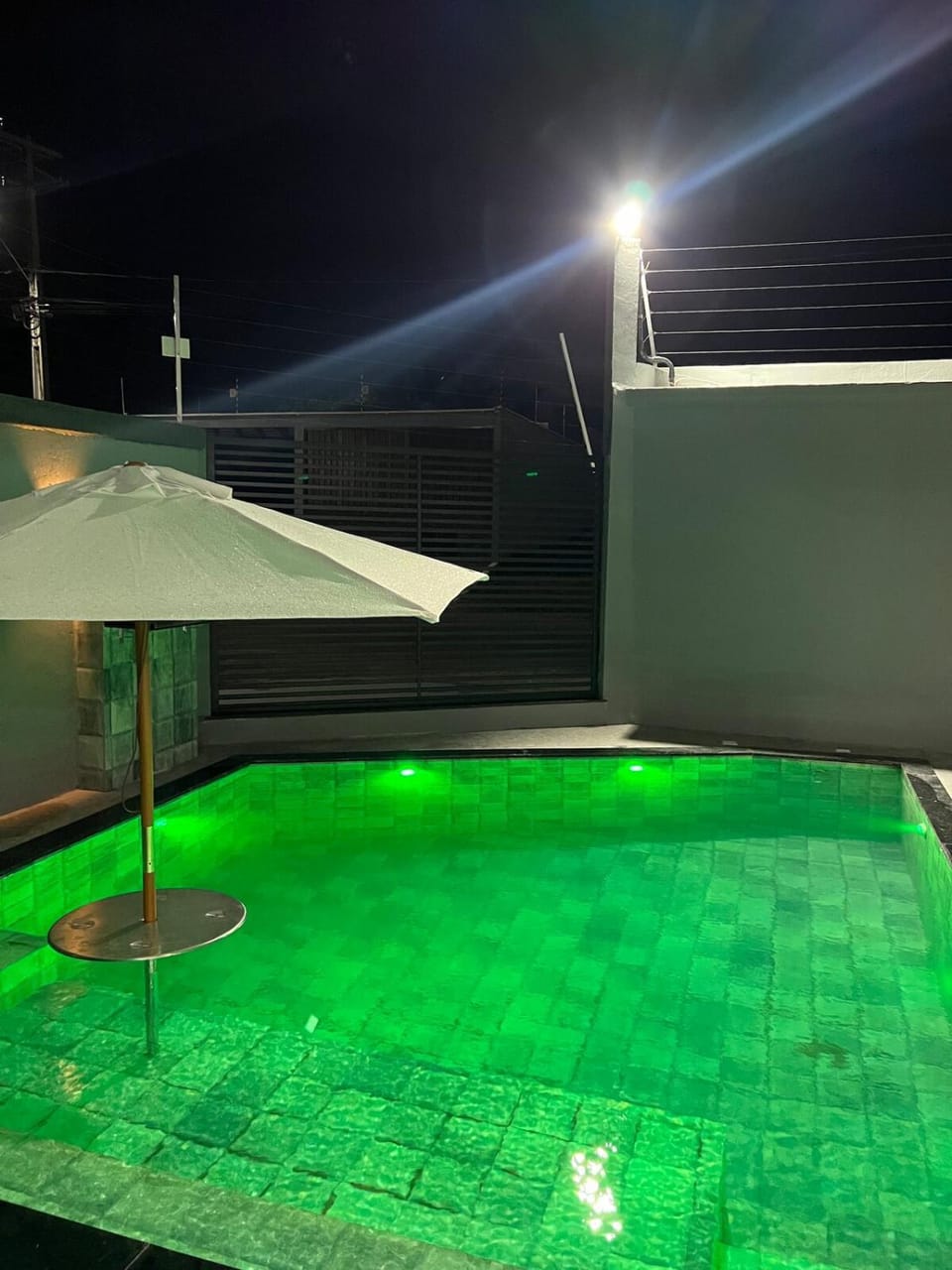Night, Pool view, Swimming pool