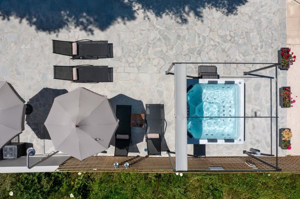 Property building, Patio, Day, Pool view, Swimming pool