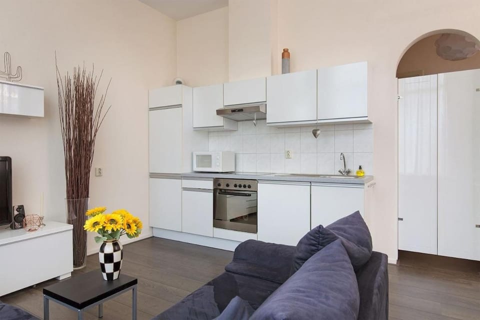 Kitchen or kitchenette, oven, stove
