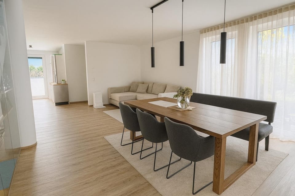 Living room, Seating area, Dining area