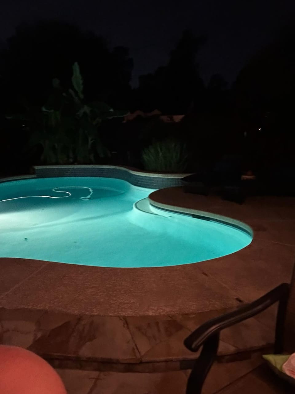 Night, Pool view, Swimming pool