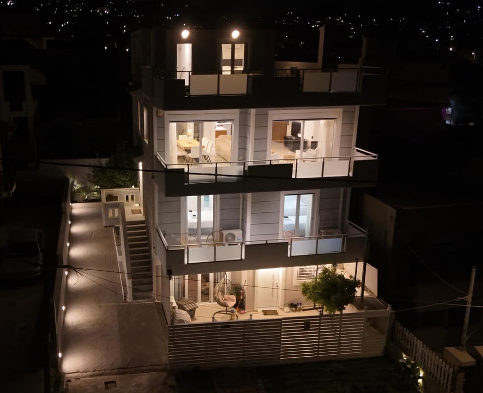 Property building, Patio, Night, View (from property/room), Balcony/Terrace