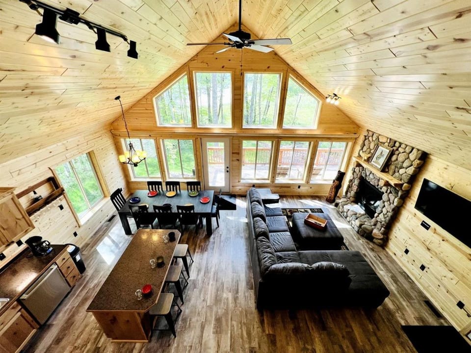 Group Lake Cabin with Ping Pong Table Loaded with Kayaks in Wisconsin Cabin in Wisconsin
