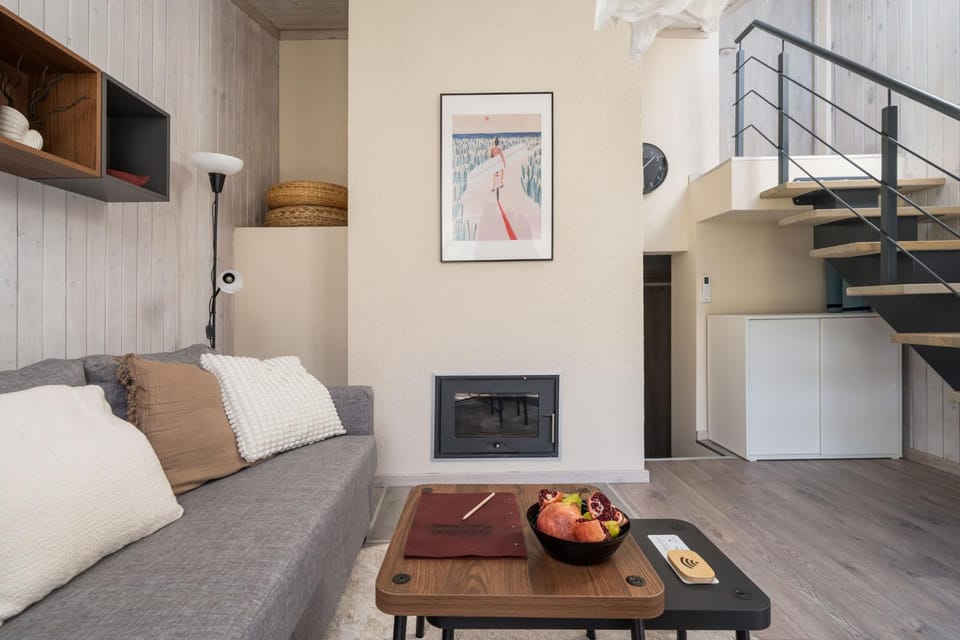 Living room, fireplace