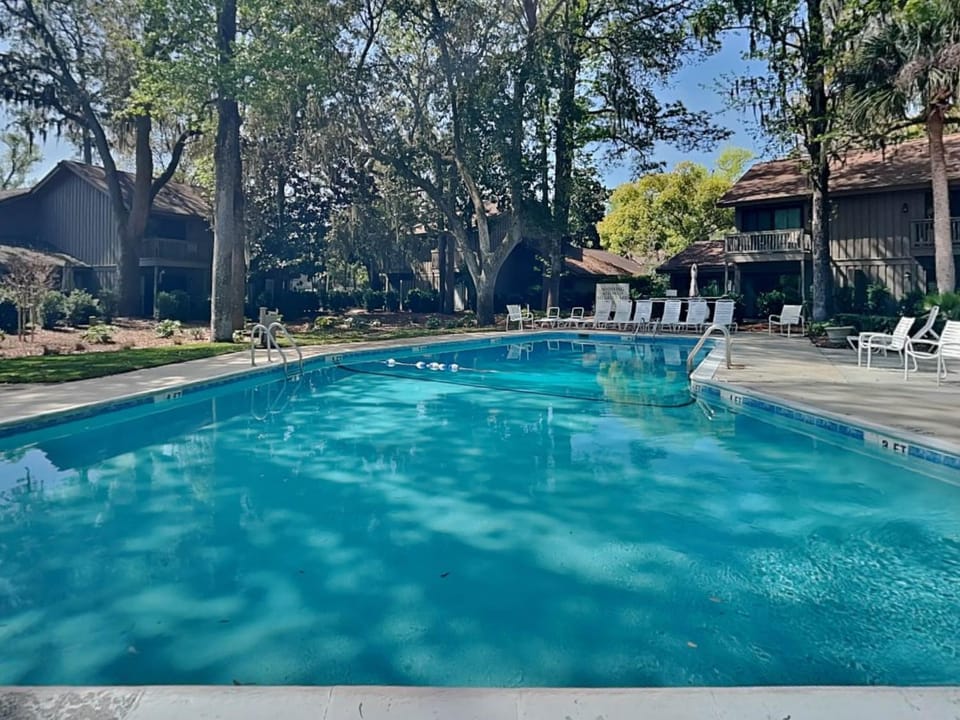 Natural landscape, Garden, Seating area, Swimming pool