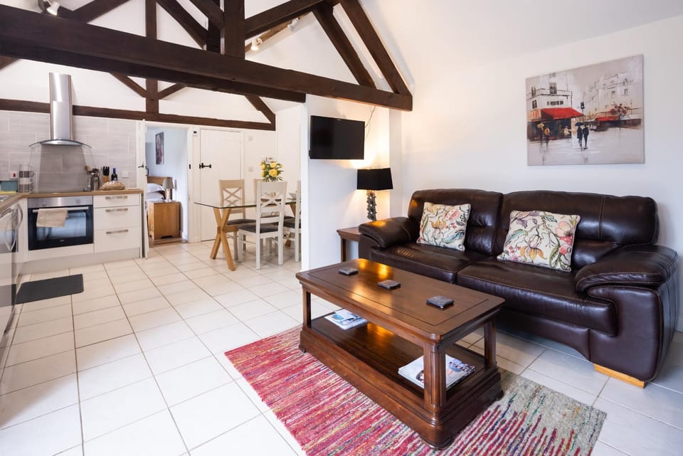 Kitchen or kitchenette, Living room, Seating area, Dining area, stove