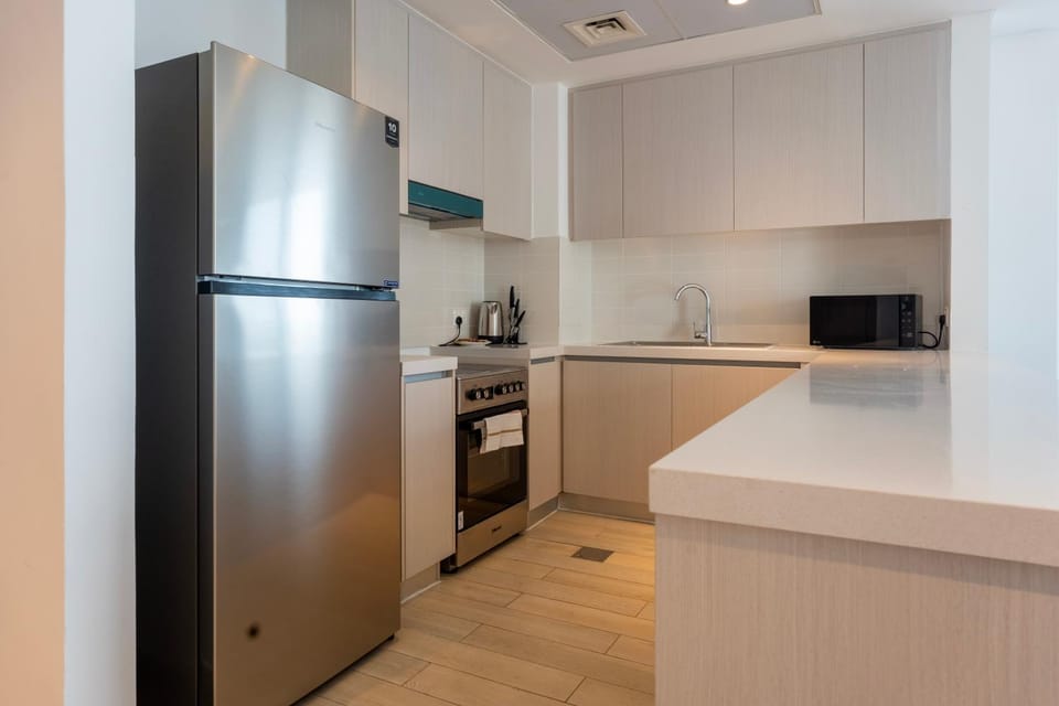 Kitchen or kitchenette, oven, toaster