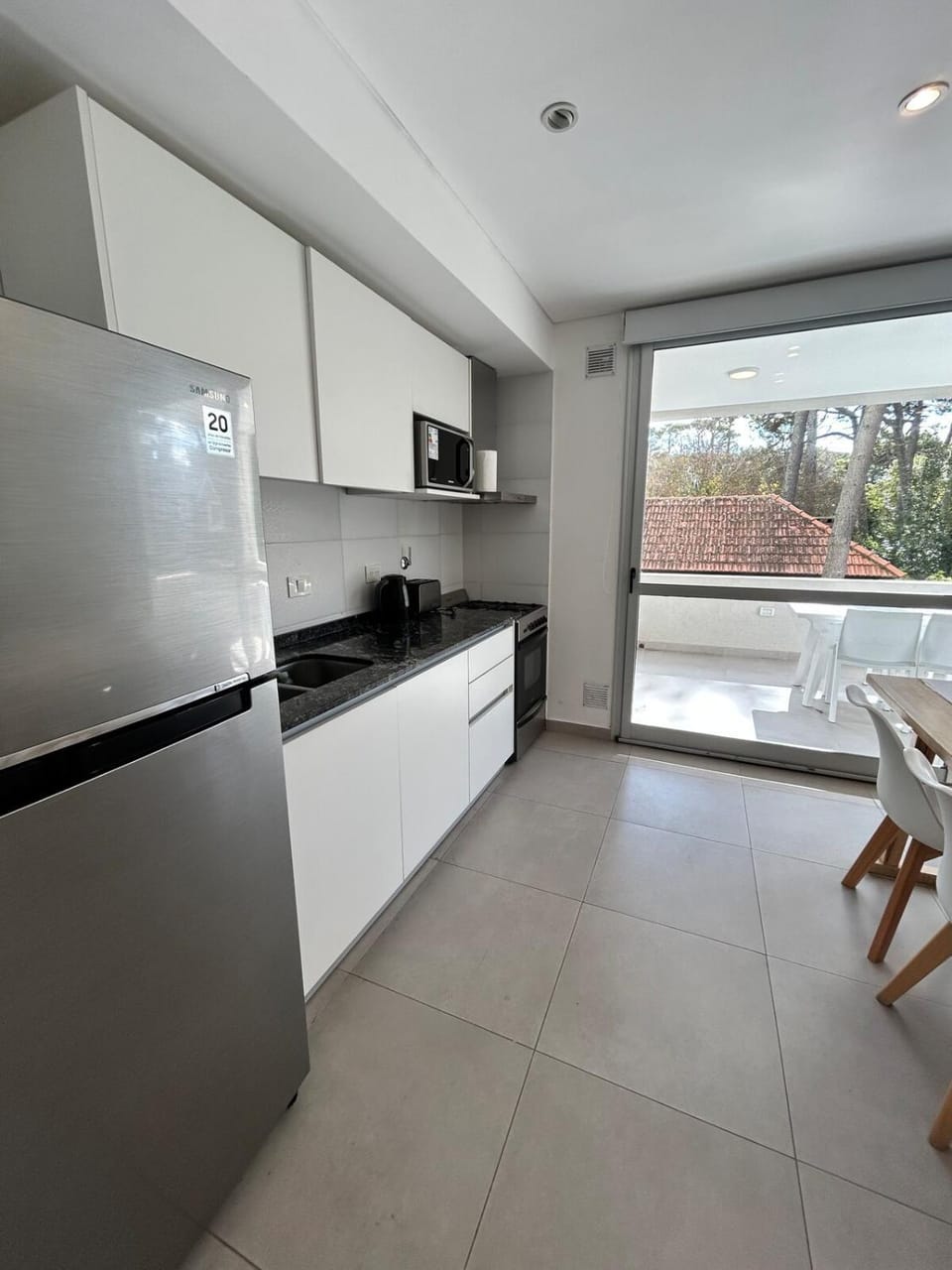 Kitchen or kitchenette, oven