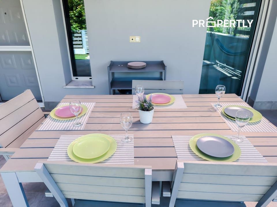 Patio, Living room, Dining area