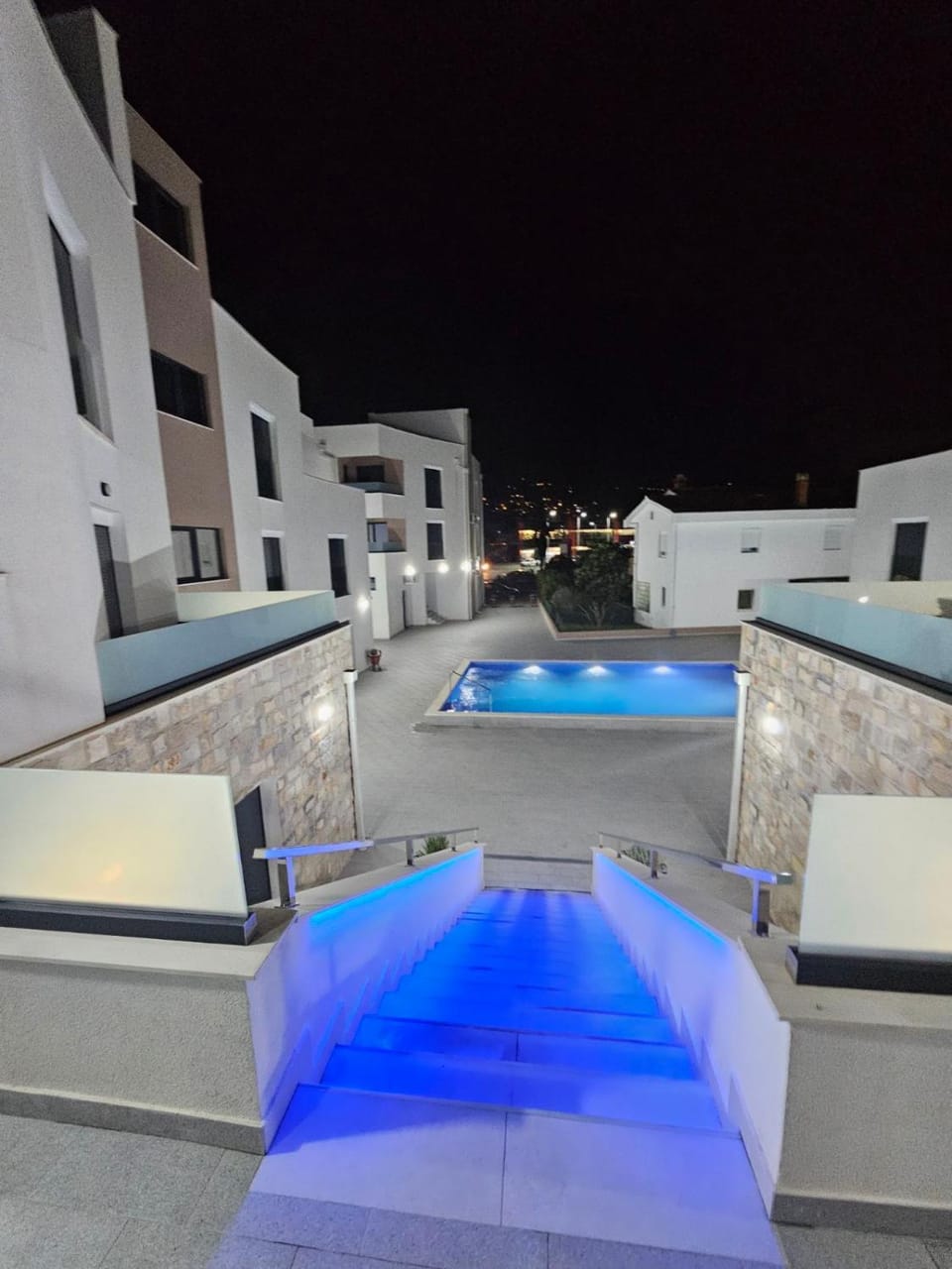 Patio, Night, View (from property/room), Pool view, Swimming pool