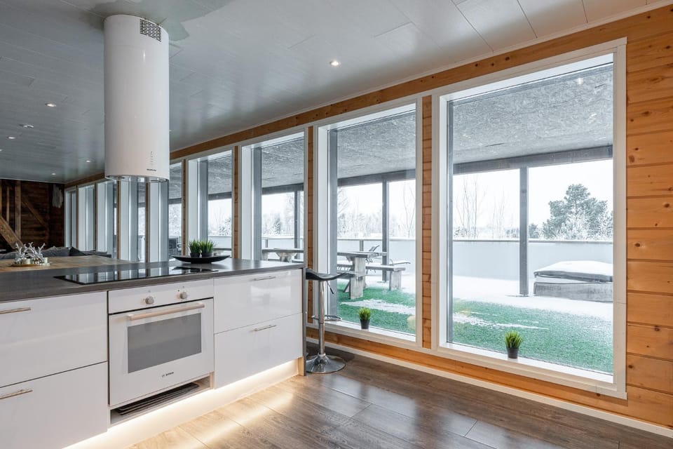 Kitchen or kitchenette, dishwasher, stove