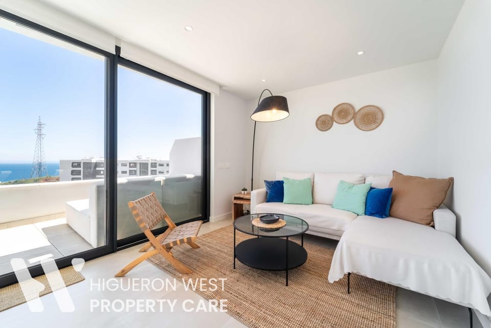View (from property/room), Living room, Seating area, Sea view
