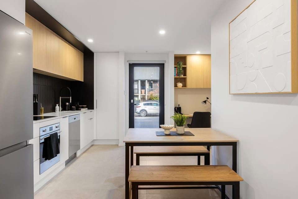 Kitchen or kitchenette, Dining area, dishwasher, oven, stove, toaster