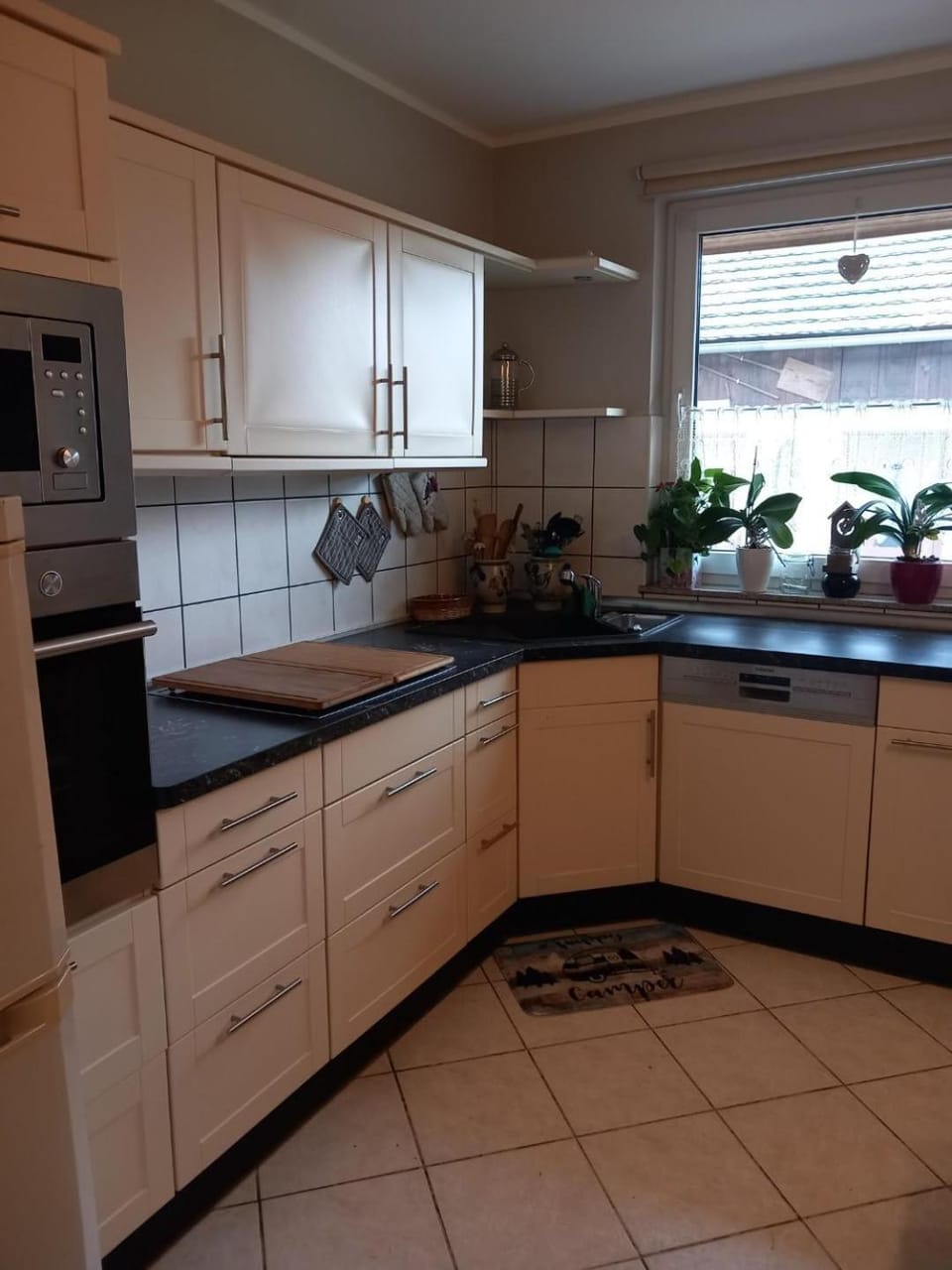 Kitchen or kitchenette, dishwasher, stove