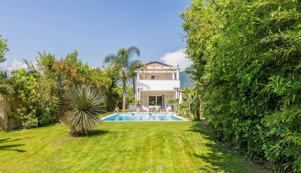 Property building, Spring, Day, Natural landscape, Summer, Garden, Garden view, Pool view, Swimming pool, sunbed