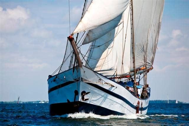 Historical sailing ship Docked boat in Flevoland, Netherlands