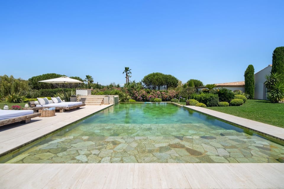 Natural landscape, Garden, Pool view, Swimming pool, sunbed