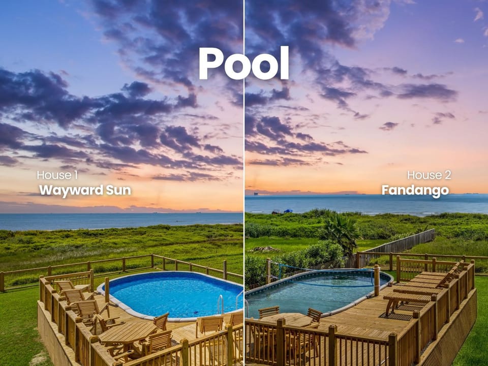 Luxury Beachfront Escape 2 Homes, Pools & Hot Tubs House in Bolivar Peninsula