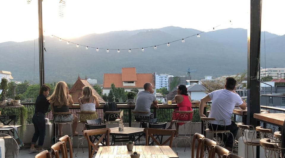 Restaurant/places to eat, People, Natural landscape, Mountain view, group of guests