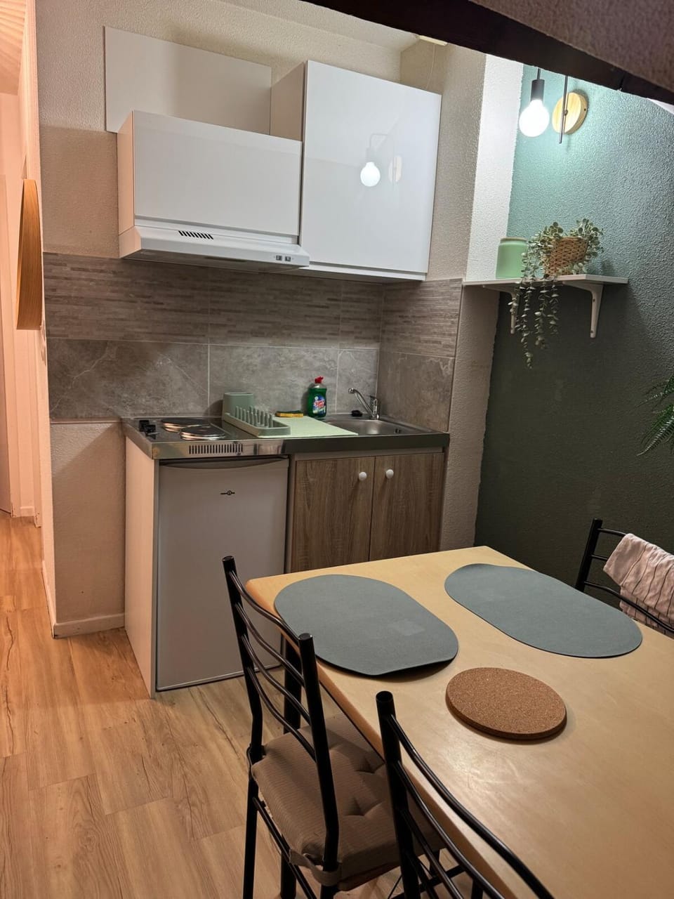 Kitchen or kitchenette, Dining area, stove