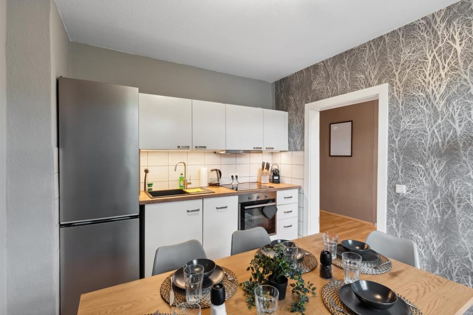 Kitchen or kitchenette, stove, kitchen