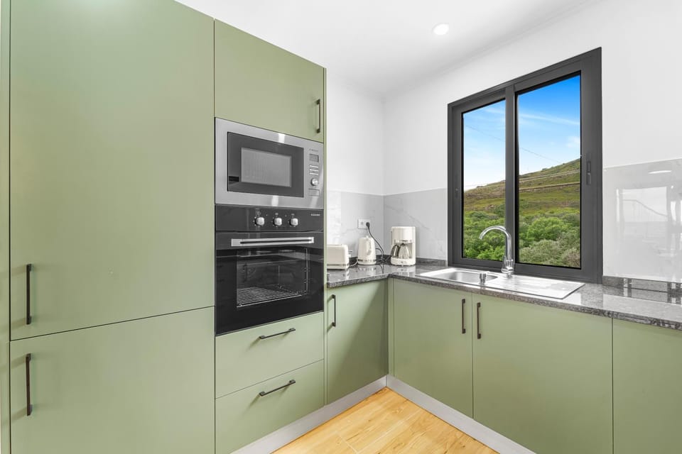 Kitchen or kitchenette, oven