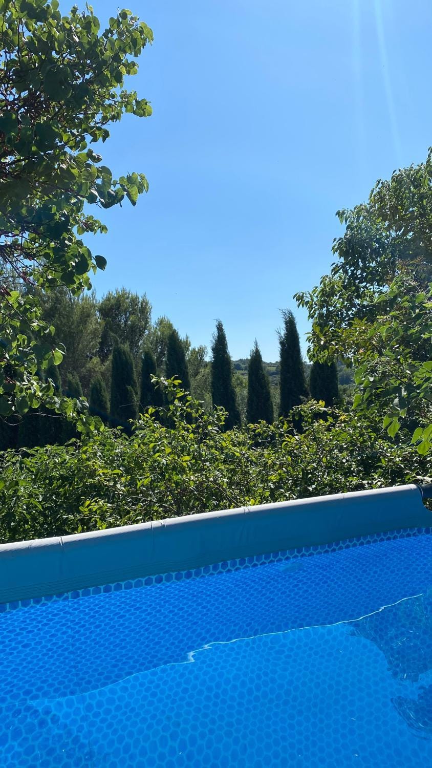 Day, Natural landscape, Garden, Garden view, Pool view, Swimming pool