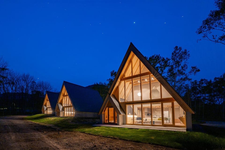 Property building, Night, Garden, Garden view