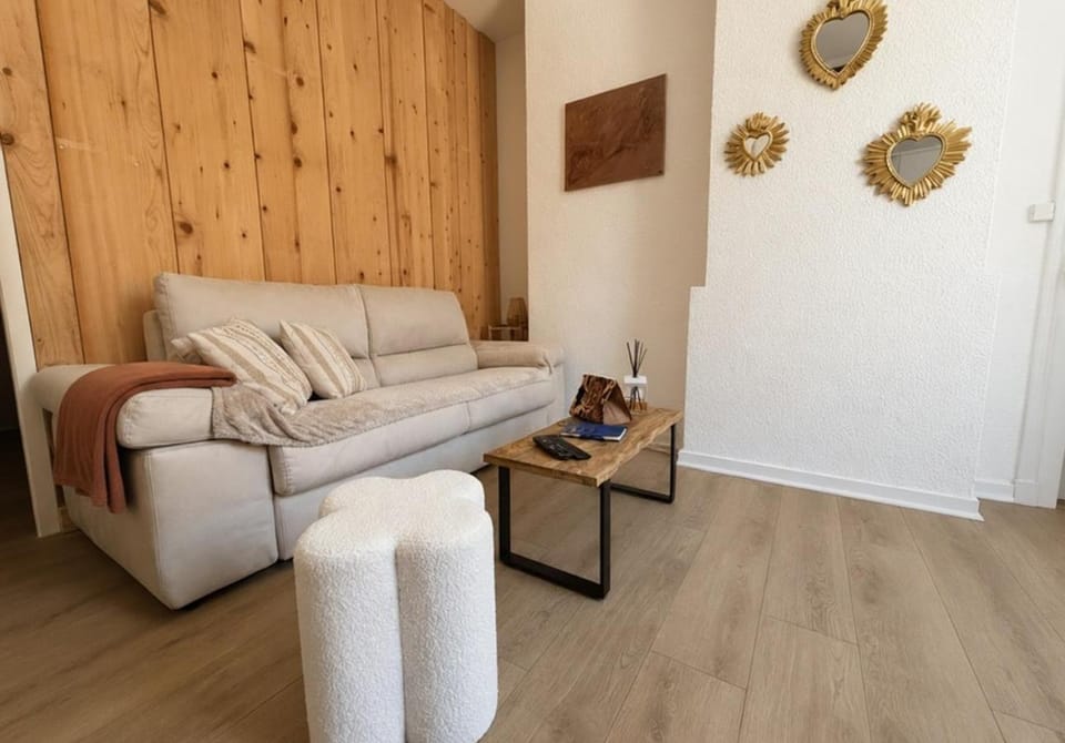 Property building, Bed, Living room, Seating area