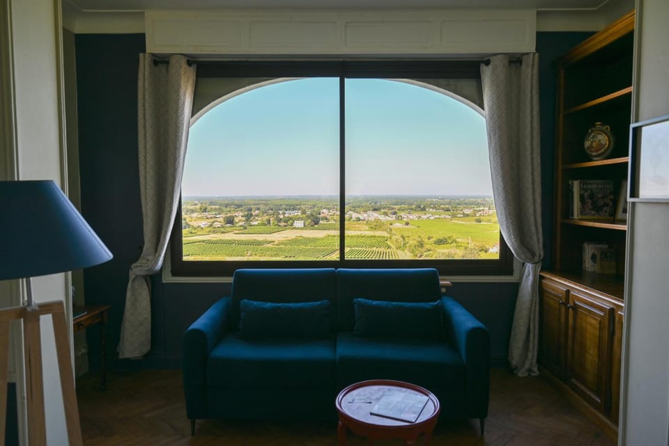Natural landscape, Living room, Seating area, Bedroom