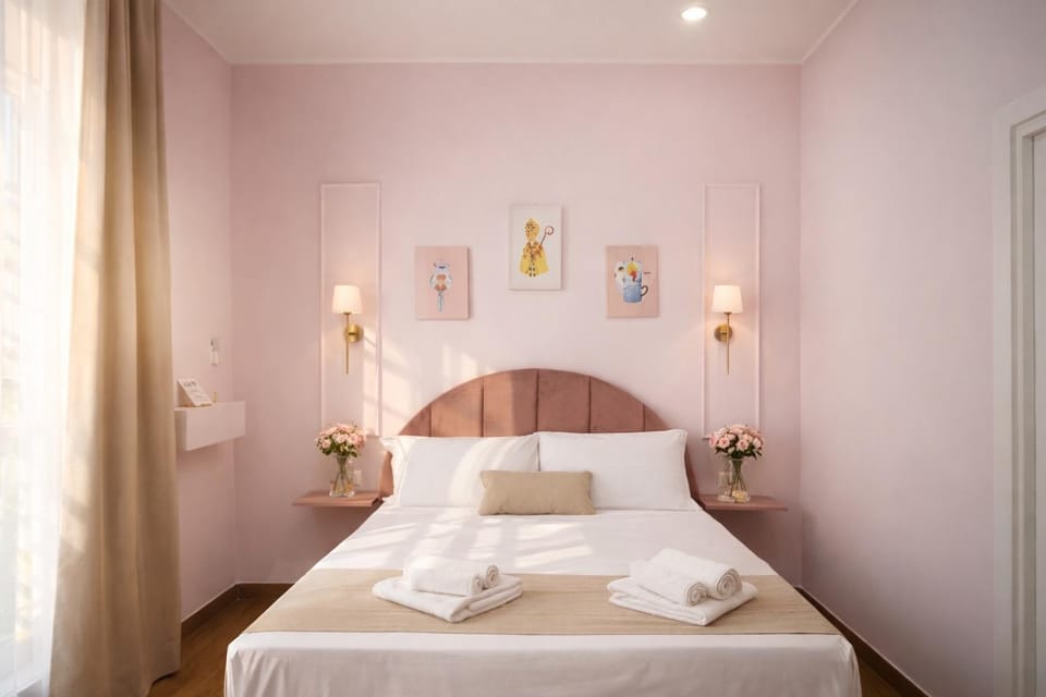 Bed, Photo of the whole room, Bedroom, towels