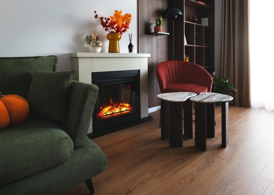 Library, Seating area, fireplace
