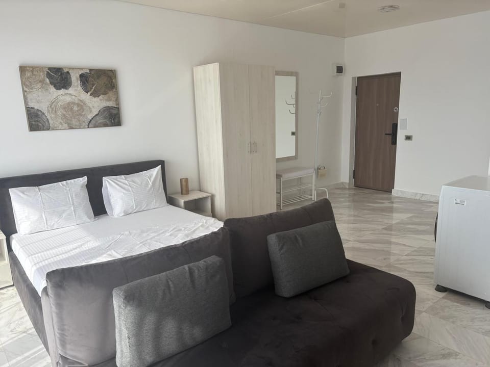 Bed, Bedroom, wardrobe, washing machine, air conditioner
