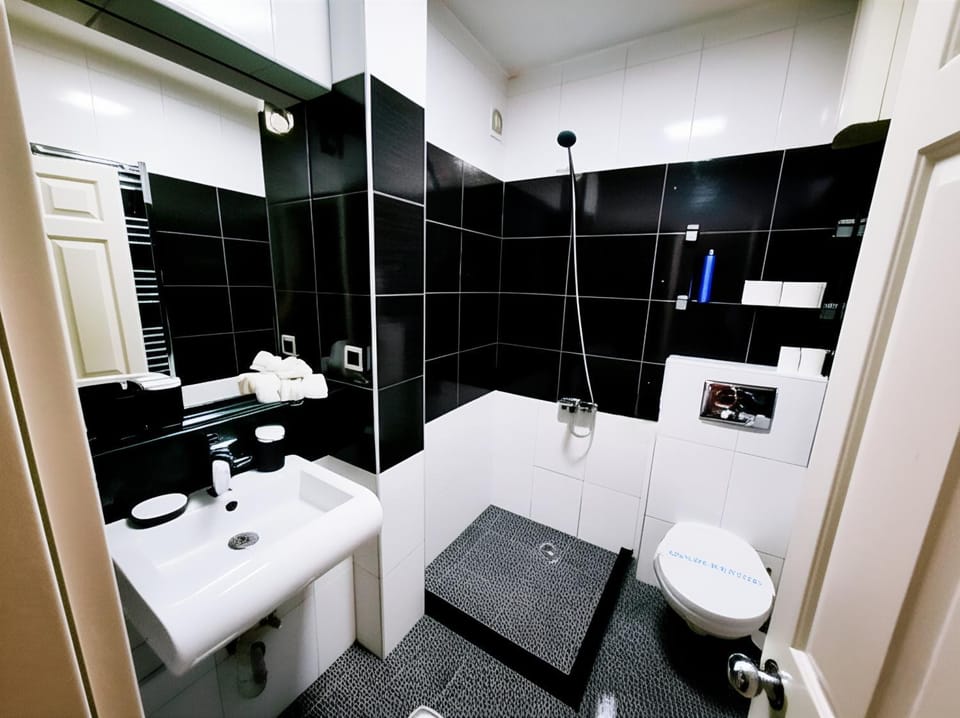 Shower, Toilet, Bathroom, Photo of the whole room, towels