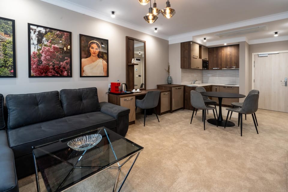 TV and multimedia, Kitchen or kitchenette, Living room, Seating area, Dining area