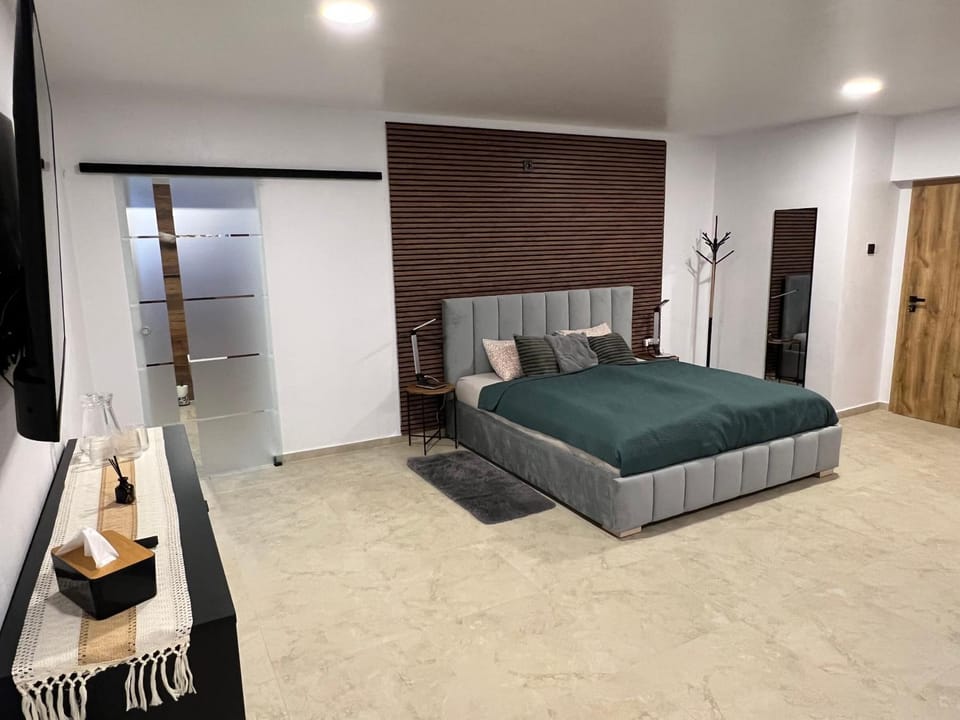 Bed, Living room, Seating area, Bedroom