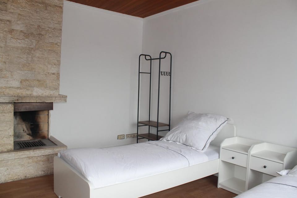 Bed, Photo of the whole room, Bedroom, fireplace