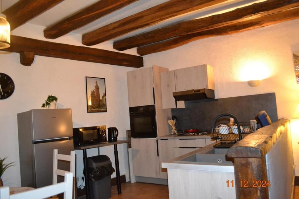 Kitchen or kitchenette, Dining area, oven, stove, toaster