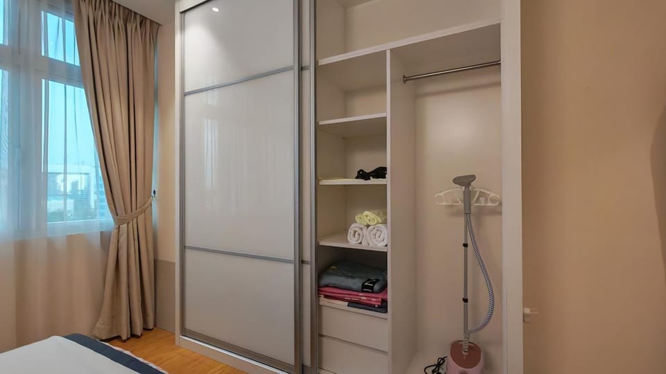 Bed, Photo of the whole room, Bedroom, towels, wardrobe
